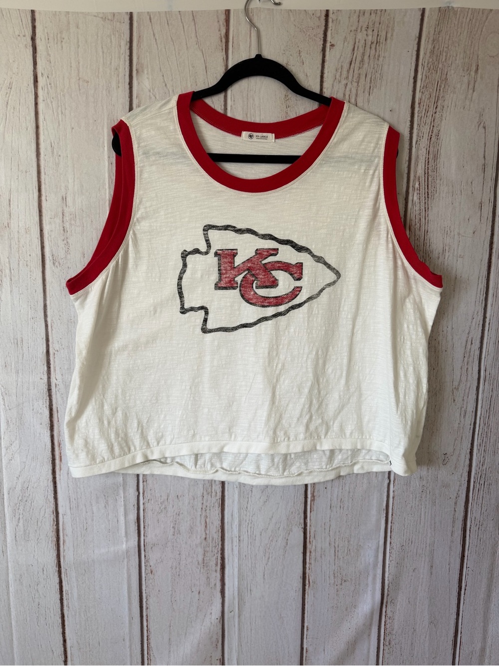 '47 Brand Kansas City Chiefs Women's Cropped Ringer Tank XX-Large Arrowhead